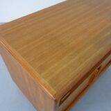 Small Teak Tambour Media Sideboard from Dyrlund, 1970s