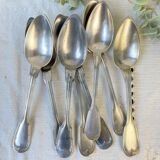 Set of 8 vintage silver plated soup spoons