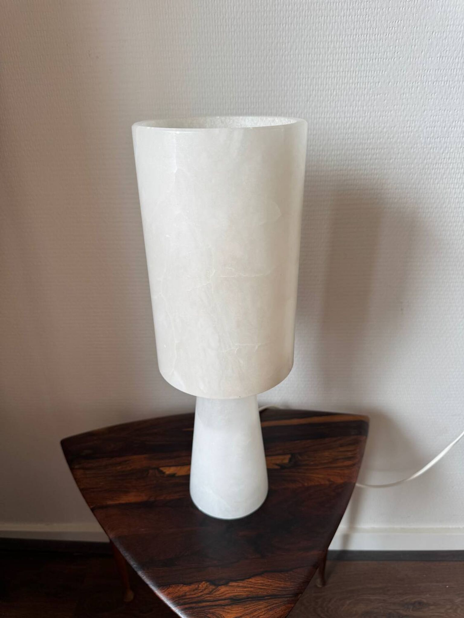 Mid-Century Modernist Spanish Alabaster Table Lamp, 1990s