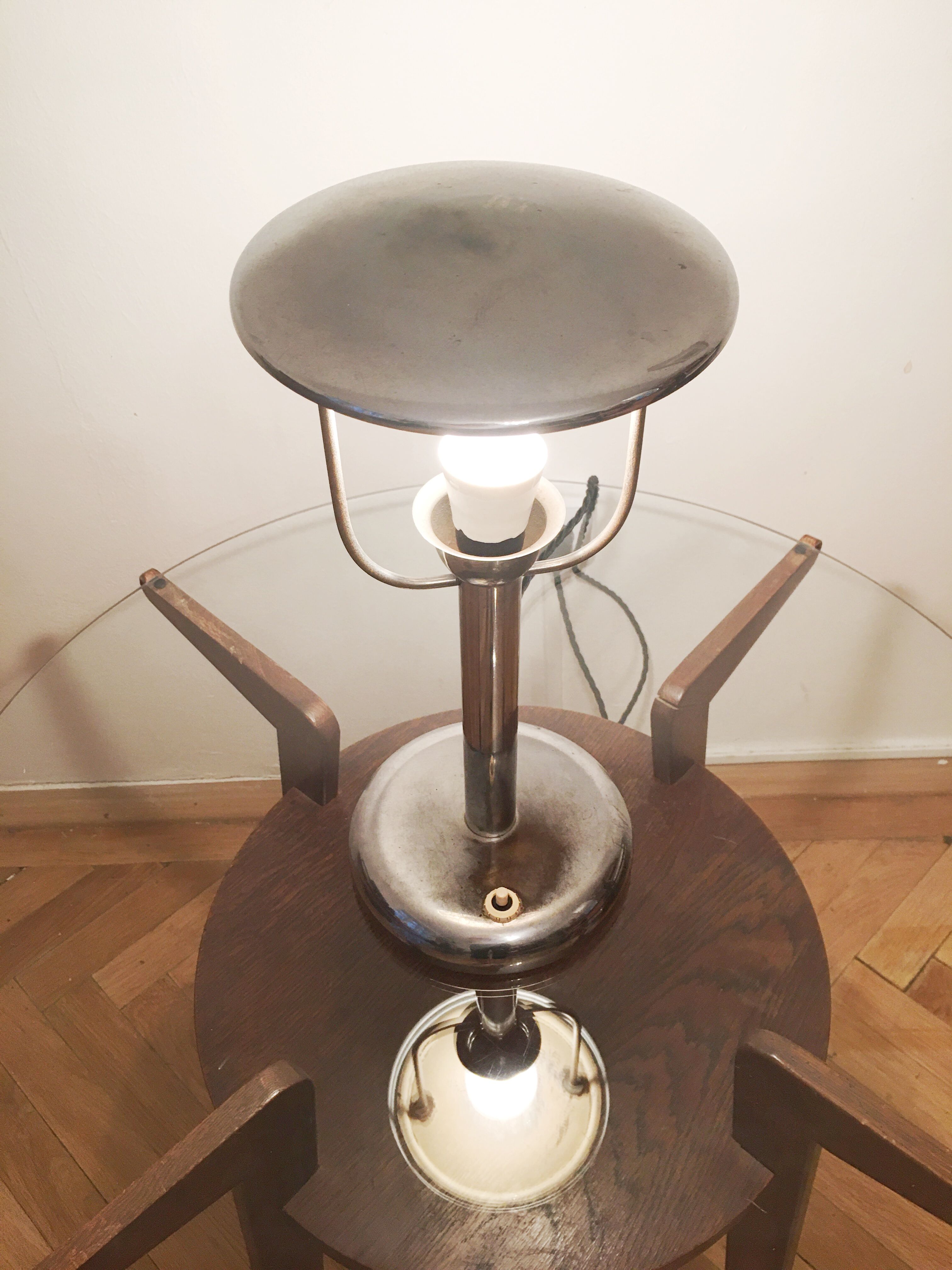 Art deco Steel Table Lamp by Napako, 1930s