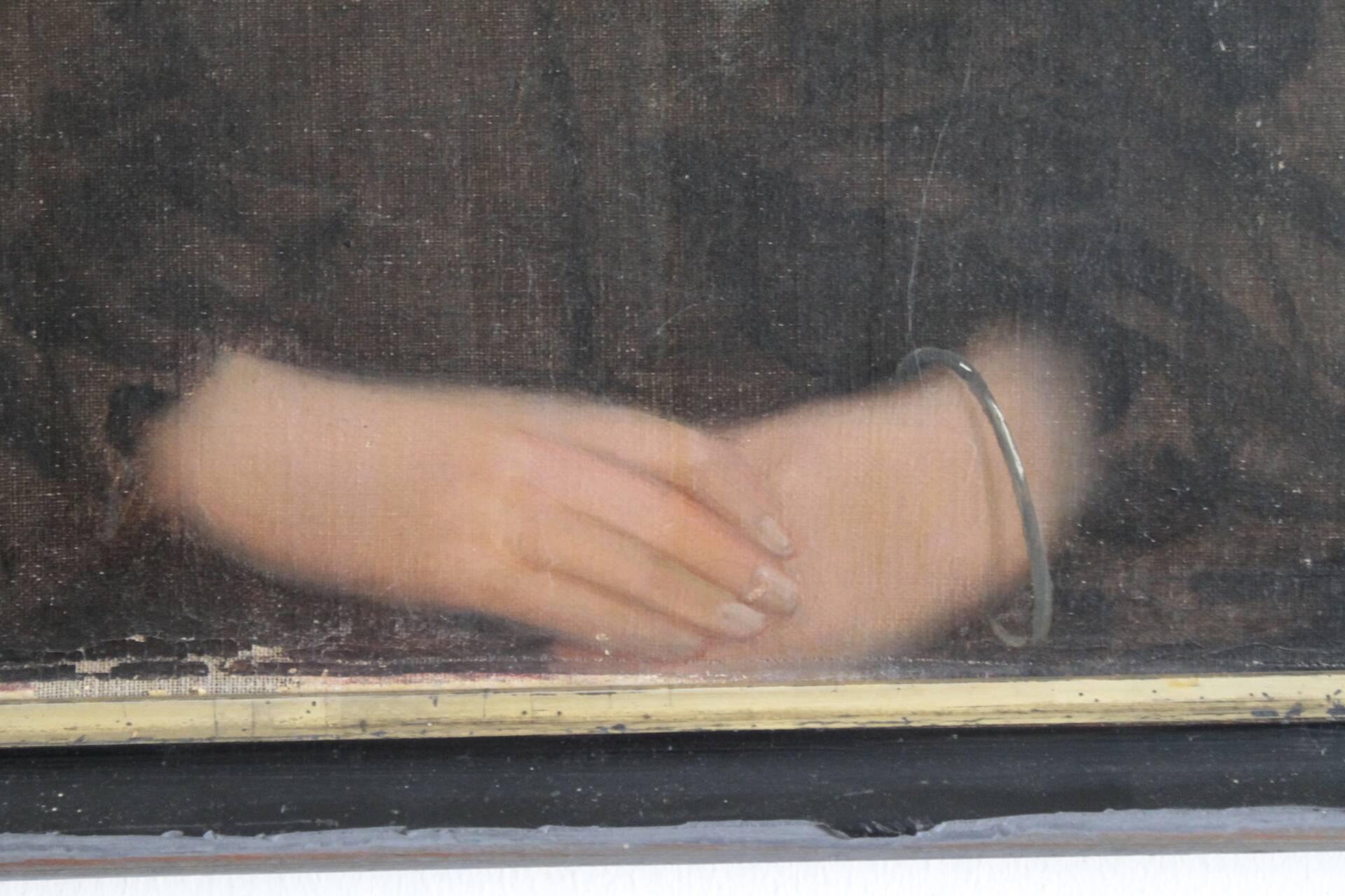 Tableau HST portrait of a child signed F. Badin 1901