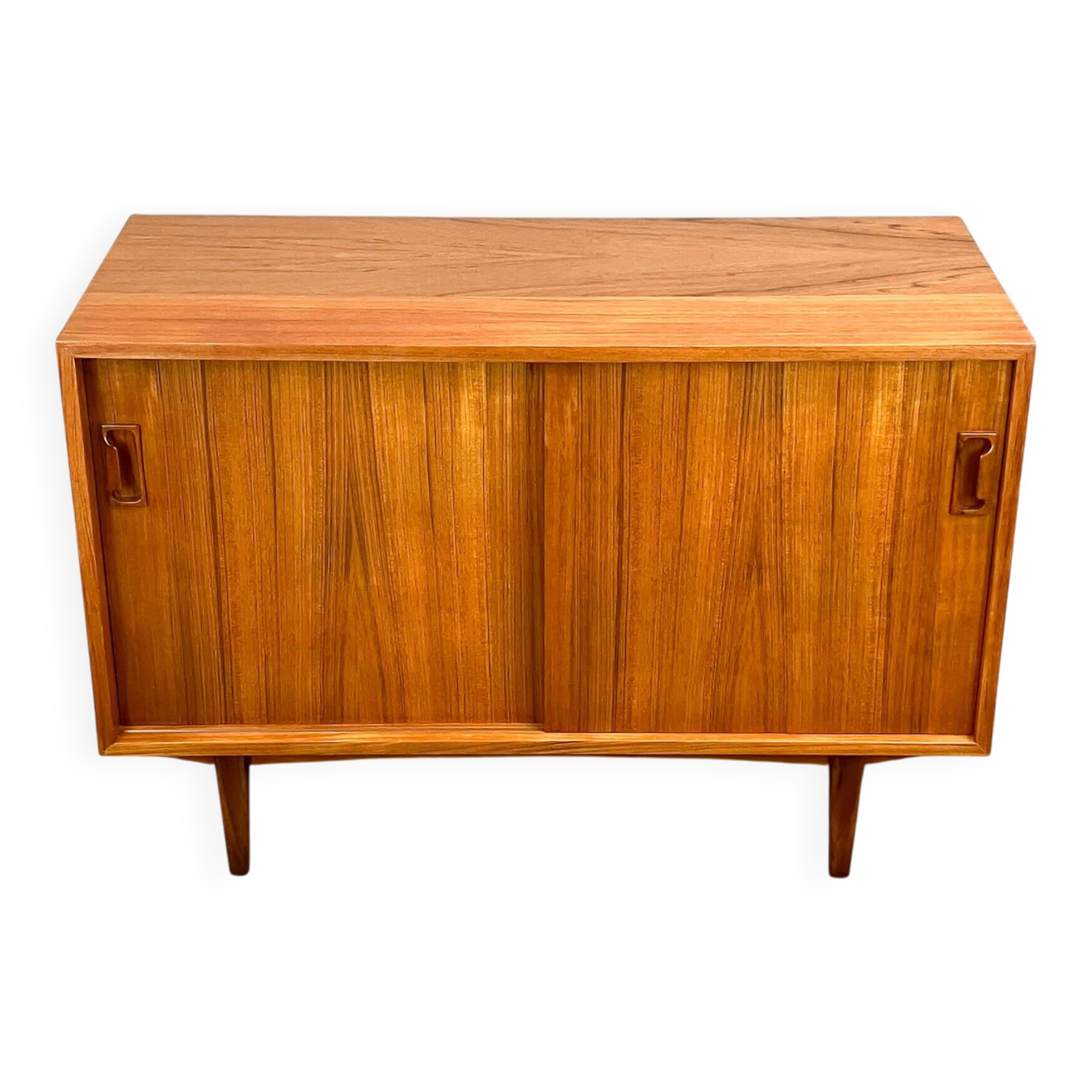 Small sideboard with sliding doors, teak, 1960s