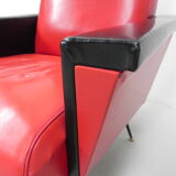 Vintage skai armchair with armrests