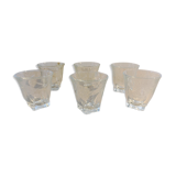 Set of 6 small glasses with brandy