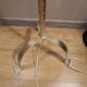 Floor lamp hammered iron 1960 painted patinated gold, adjustable 180cm to 150cm