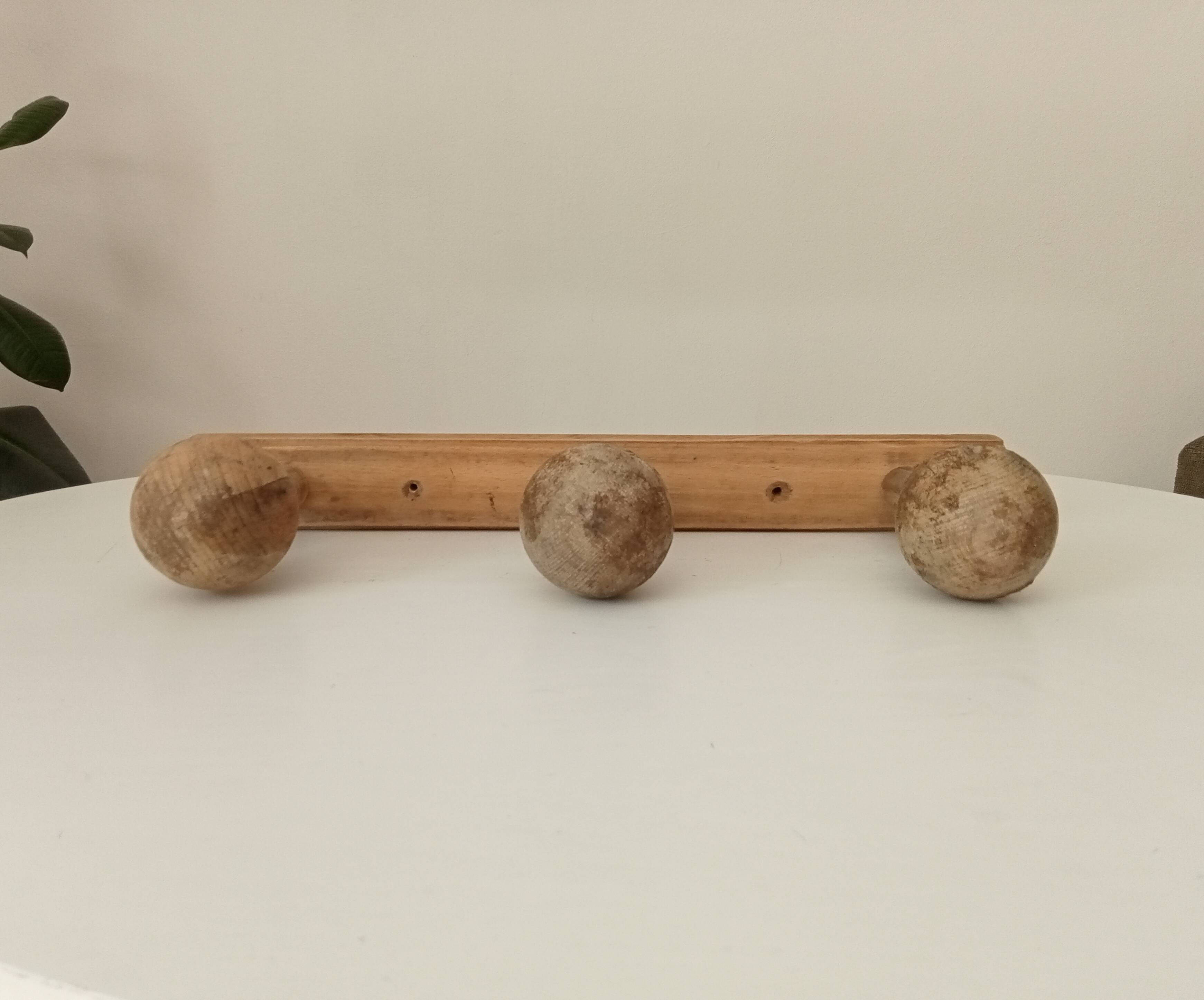 Old folk art wall coat rack