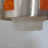 Pair of 1970s Space Age glass and aluminum lamps