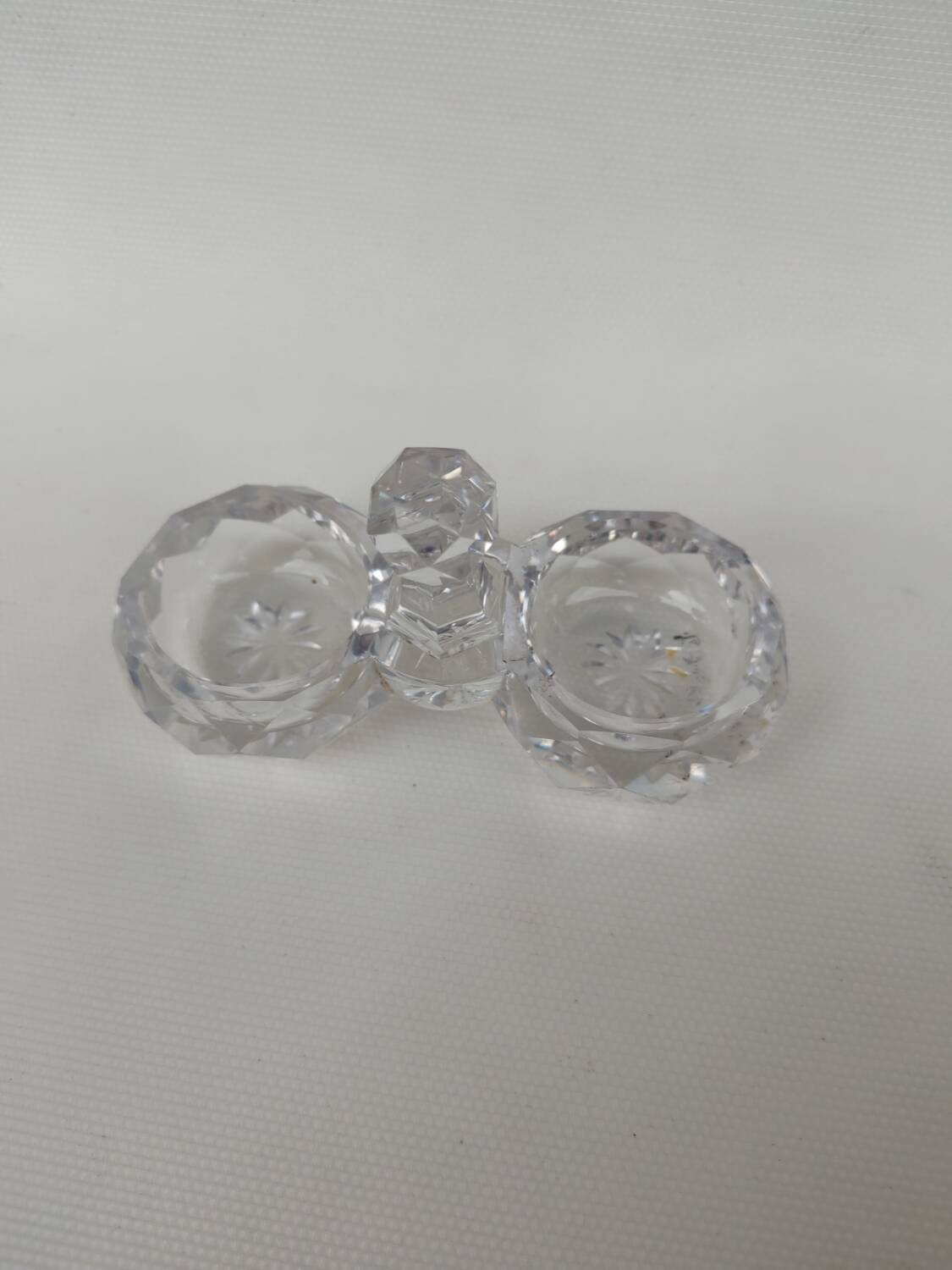 Double crystal salt cellars from Baccarat, early 20th century.