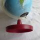 vintage world map, burgundy plastic base