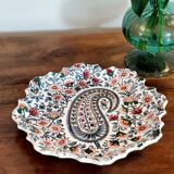 Gien earthenware plate – Floral paisley pattern – Scalloped edge