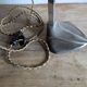 Cobra parabolic lamp with enameled cast iron base, Art Nouveau.
