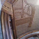 4 vintage rattan armchairs