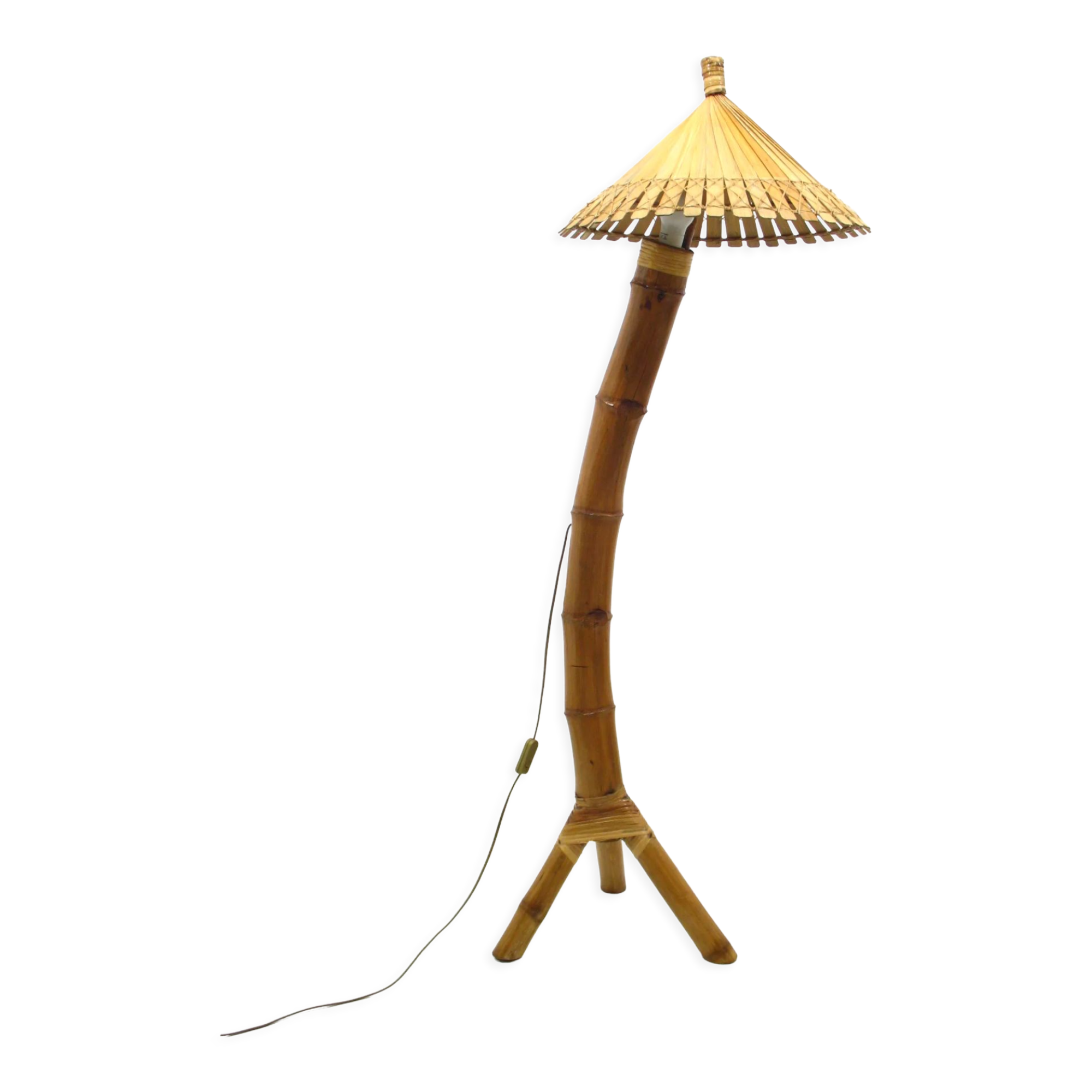 Lampadaire en bambou, années 1950