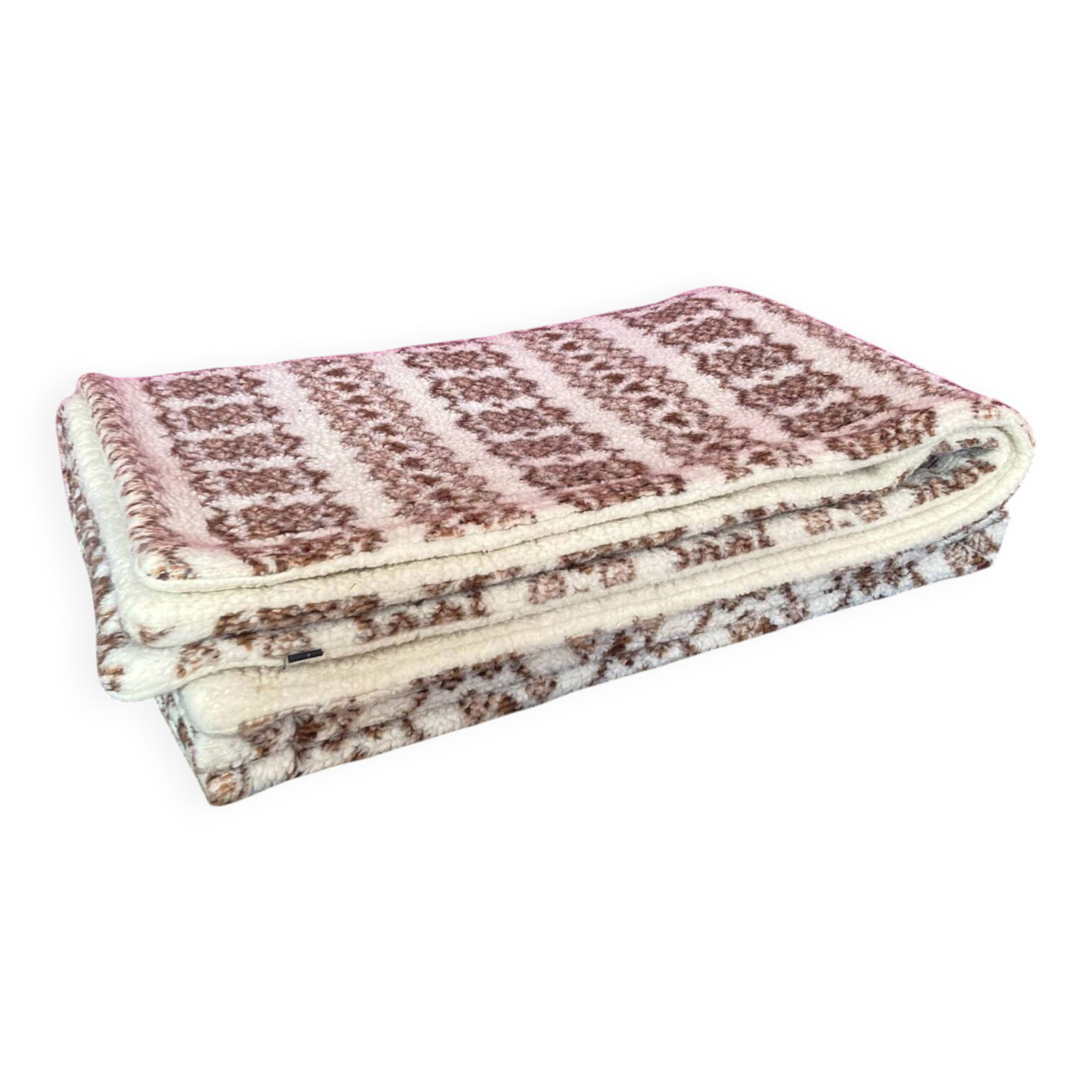Large vintage bedspread 100% pure sheep wool, 1970s/80s.