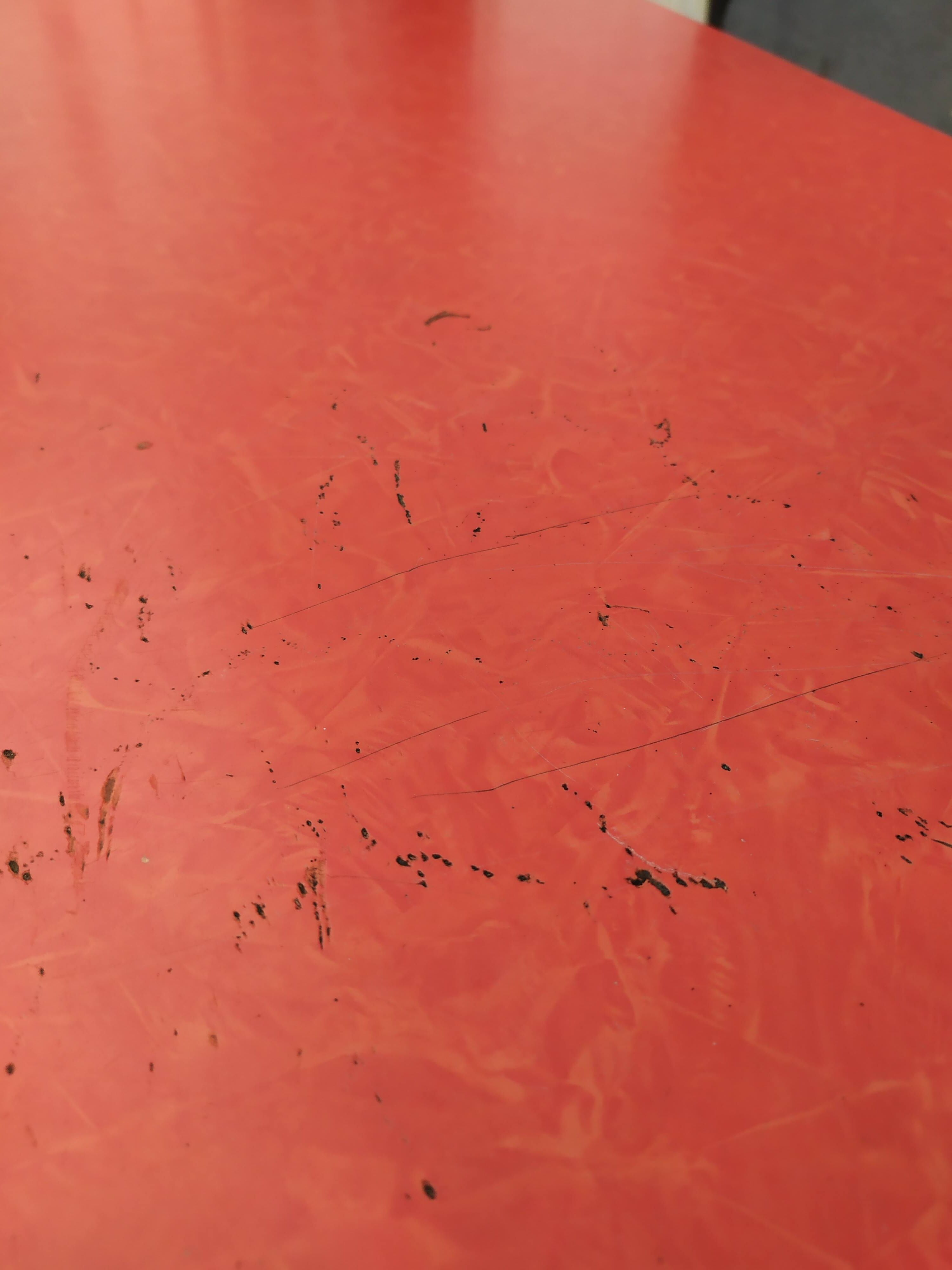 Red formica vintage bistro table