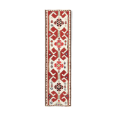 Turkish Handwoven Vintage Herki Kilim 96 cm x 332 cm