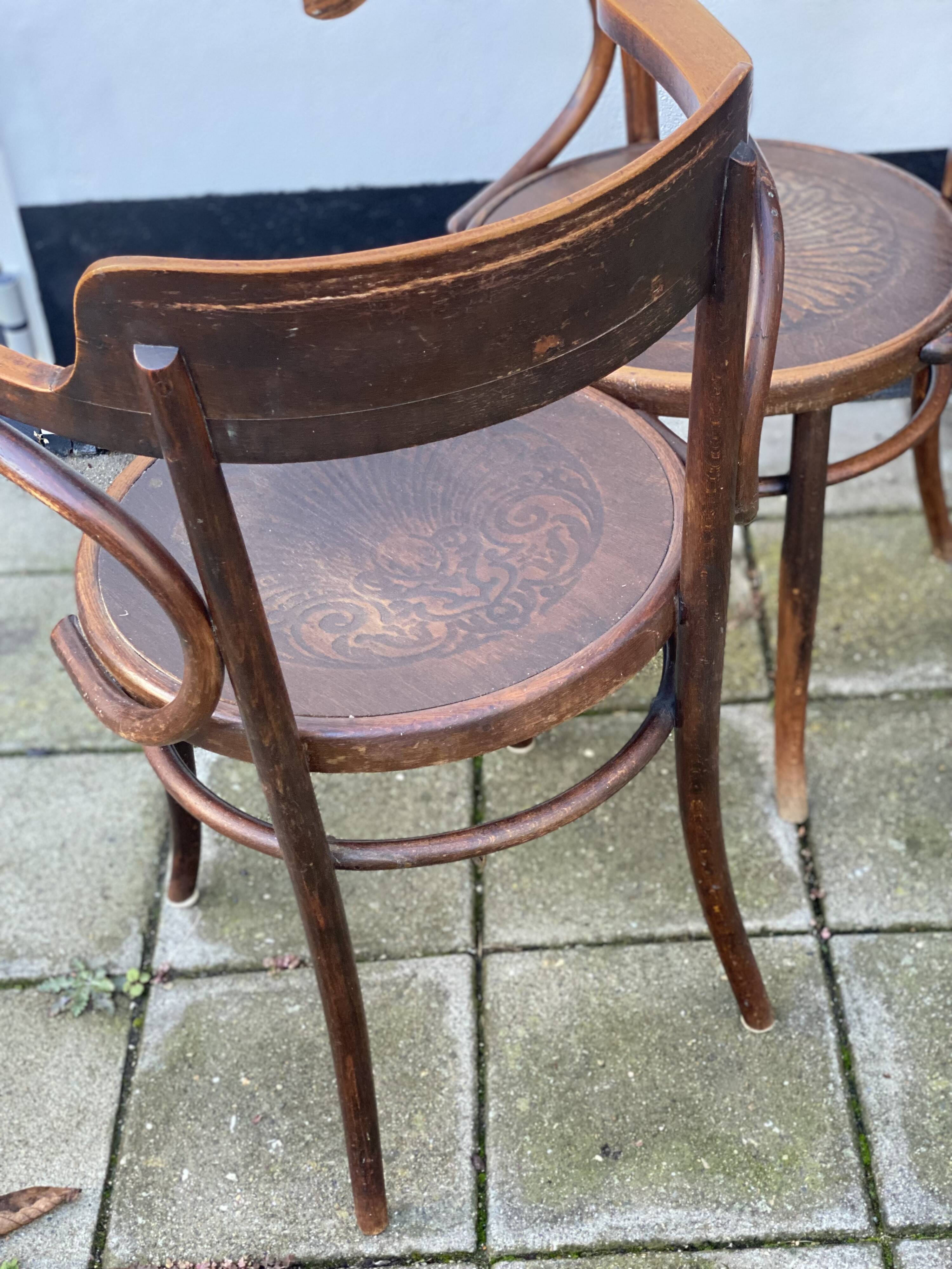 Pair of Vintage Thonet Viennese Bentwood Chairs