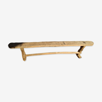 Wooden bench with curves worked