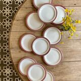 Set of 11 vintage dessert plates - Monaco red model by Salins