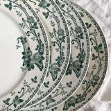 4 flat plates in iron earth "Rosa" Boch Freres Keramis BFK