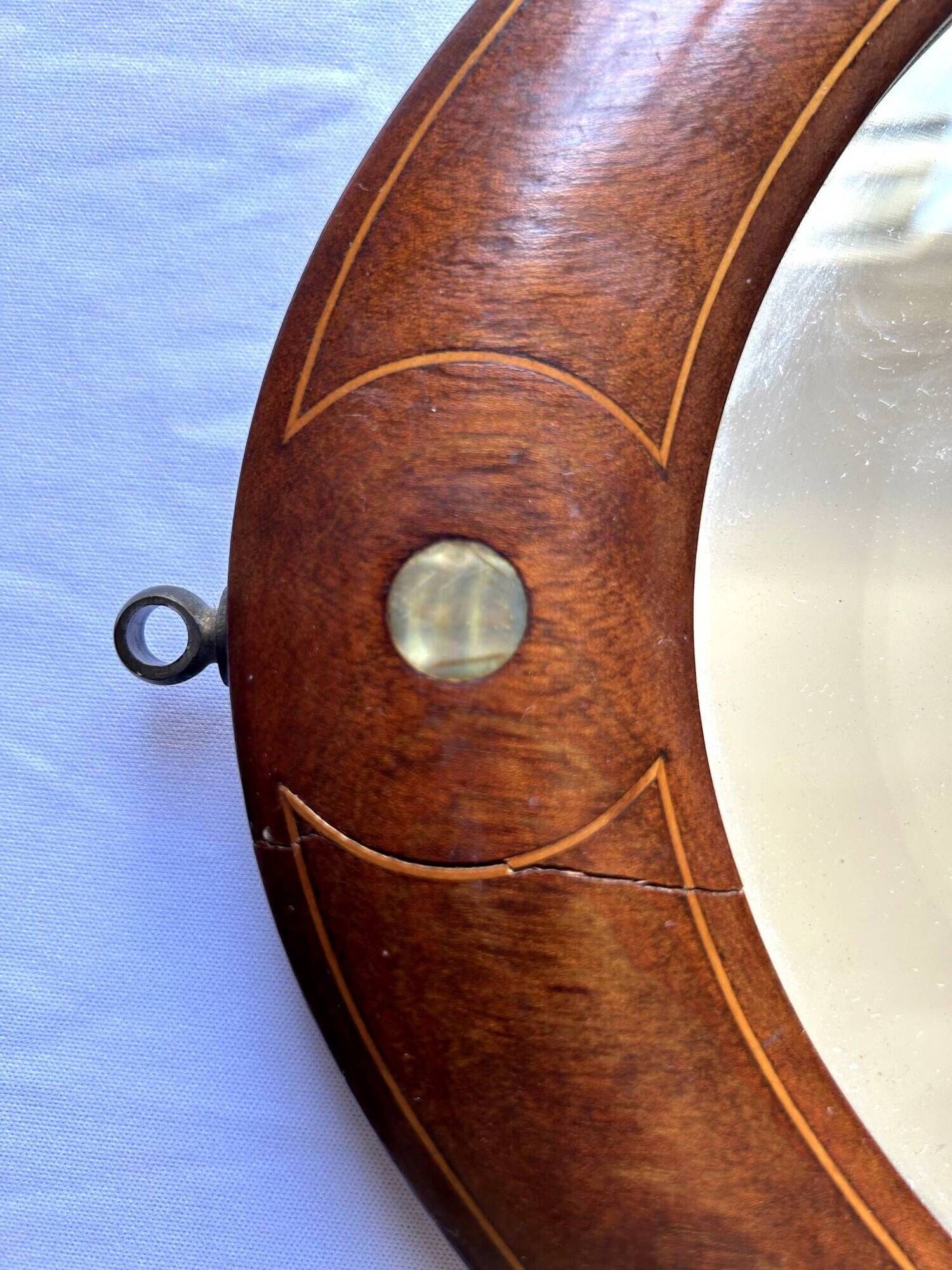 Antique boat mirror in mahogany