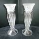 Pair of candlesticks or soliflores in Arques crystal Carthage model