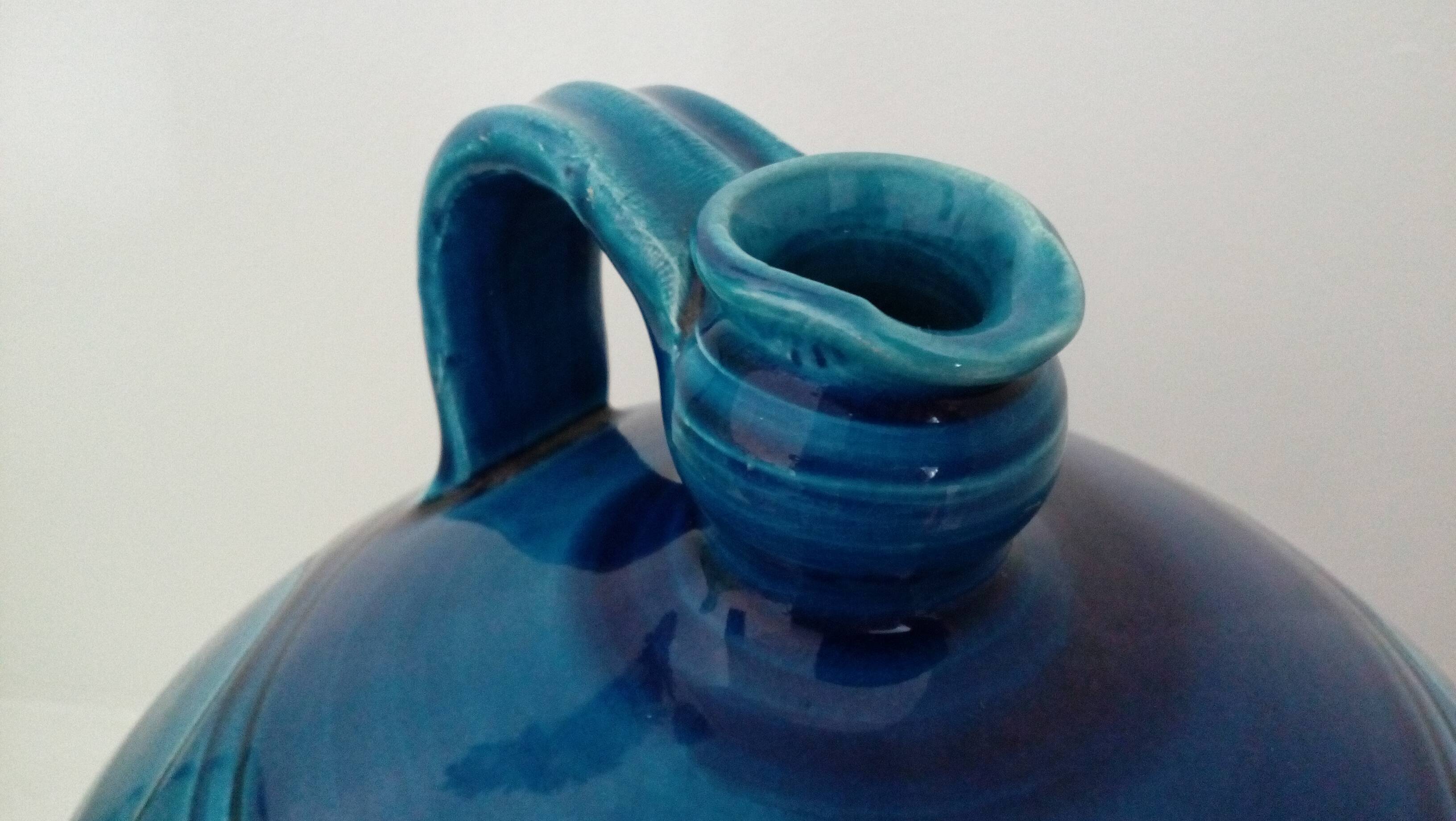 Enamelled jug artisanal pottery