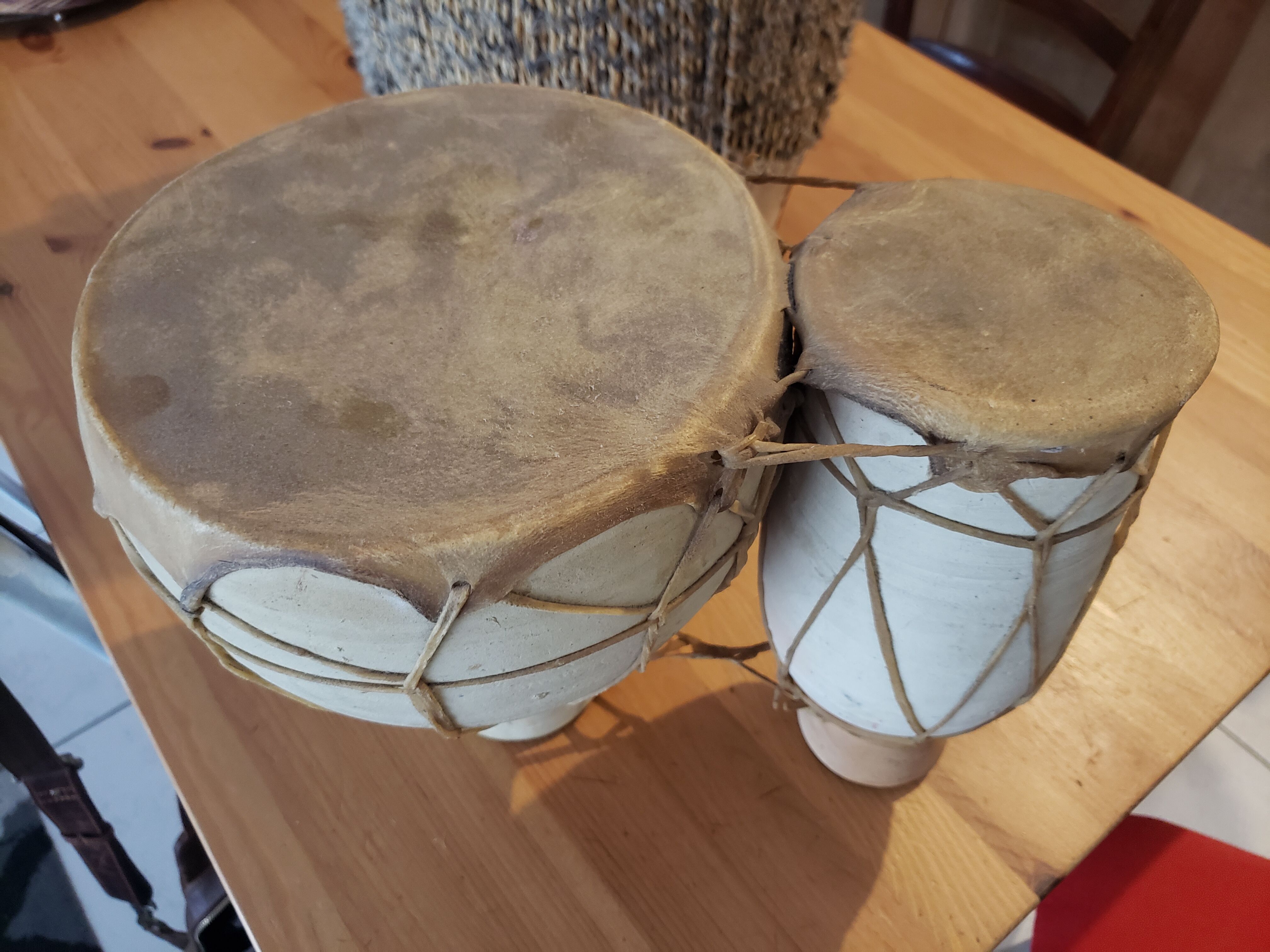 Tibla Moroccan terracotta percussion and camel skin