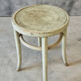 Antique stool side table Thonet style mint green