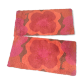 Series of 2 vintage 70s rugs in pure wool