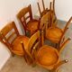 Set of 9 vintage wooden bistro chairs designed by Horgen Glarus