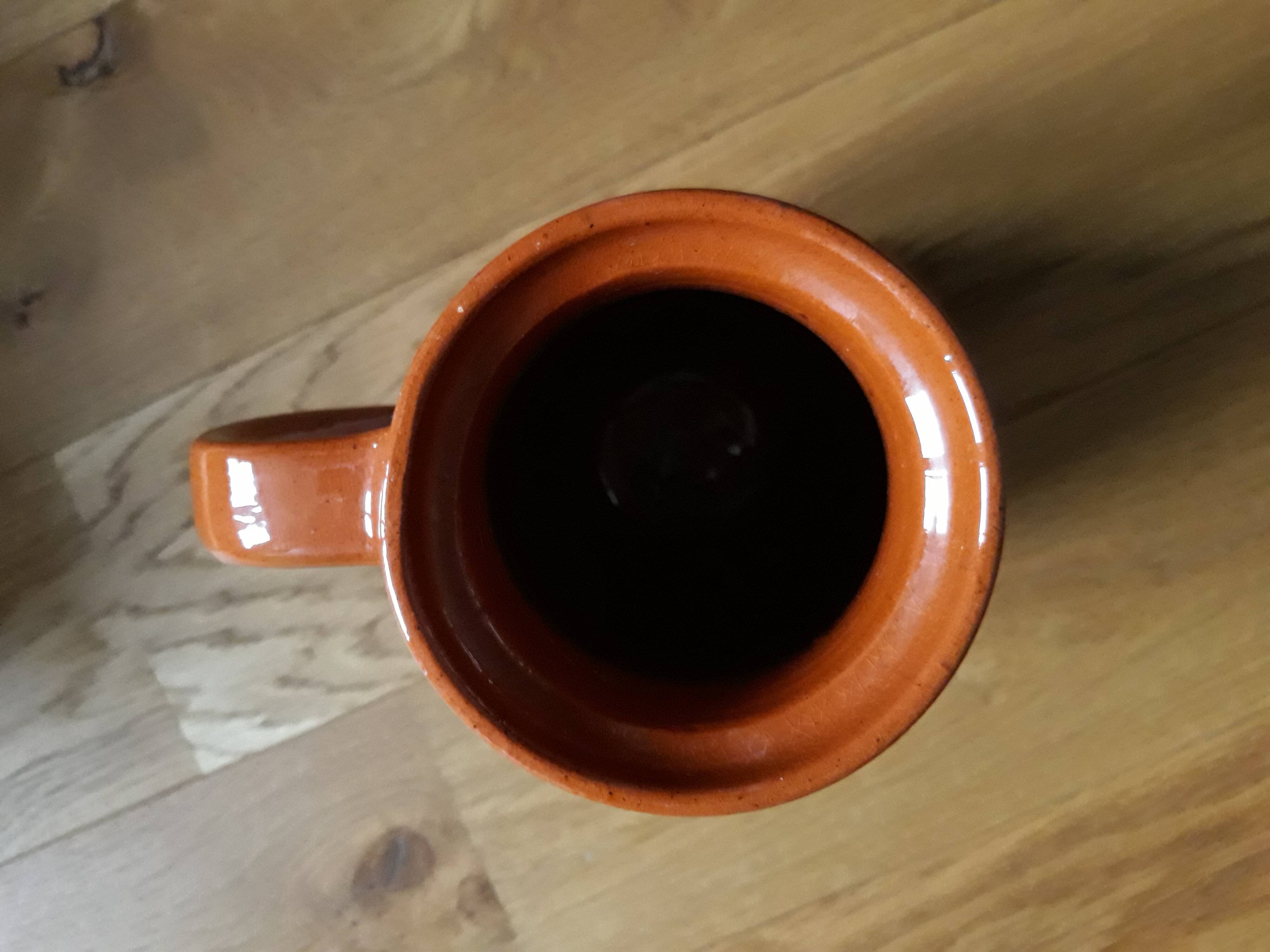 Pitcher vase signed Sitar glazed ceramic origin Romanian origin