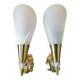 Pair of vintage brass and acrylate wall lights