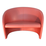 Canapé Massimo and Lella Vignelli, cuir corail 80's