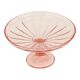 Bol à fruits haut Art Déco rose en verre dépression 28 cm