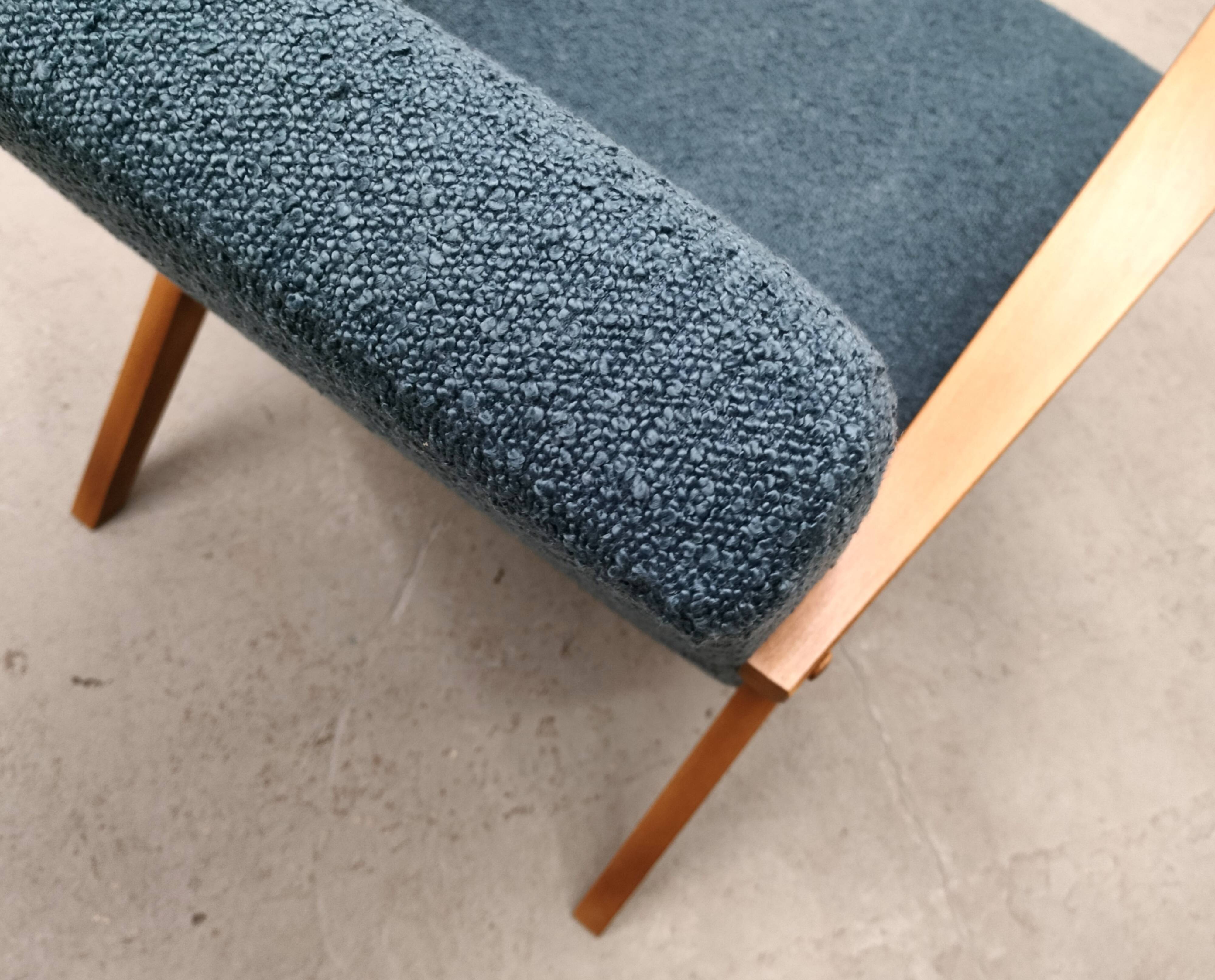Mid Century Easy Chair Model B - 310 Var in Blue Boucle