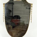 Mid-century Italian mirror in brass. Italy 1950s