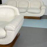 Mid-century White Art Deco sofa and armchair. Italy 1930s