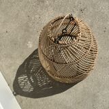 Rattan pendant lamp in the shape of bell D25 H28
