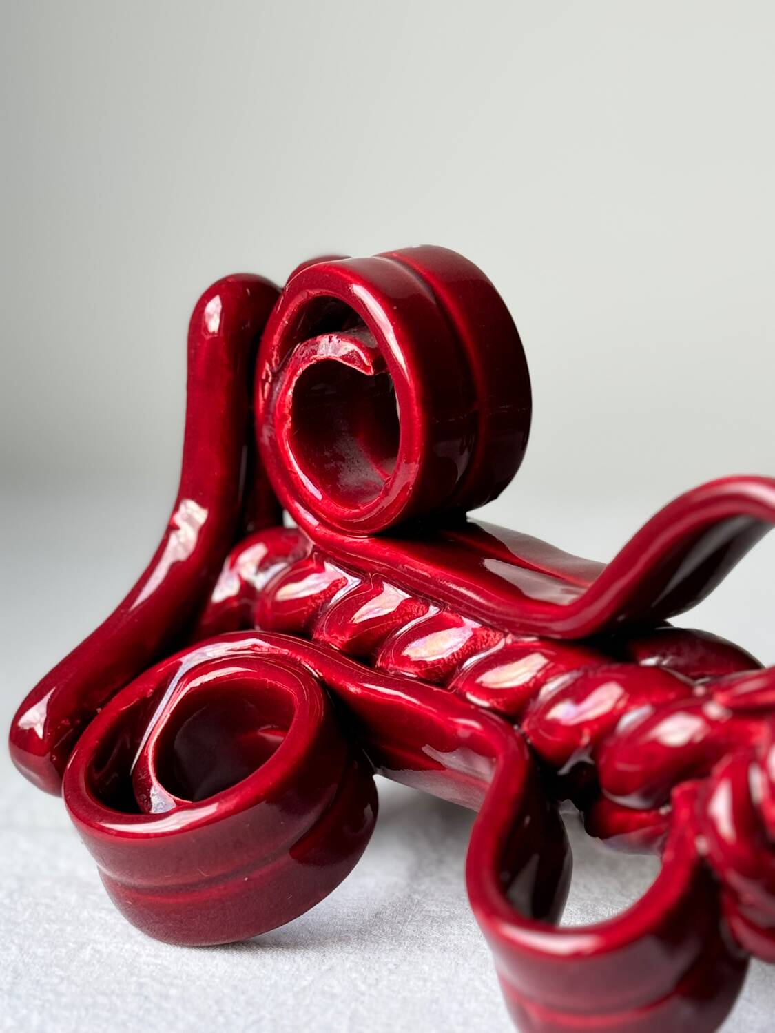 Bougeoirs en barbotine Art Deco
