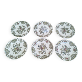 Set of 6 English porcelain dessert plates