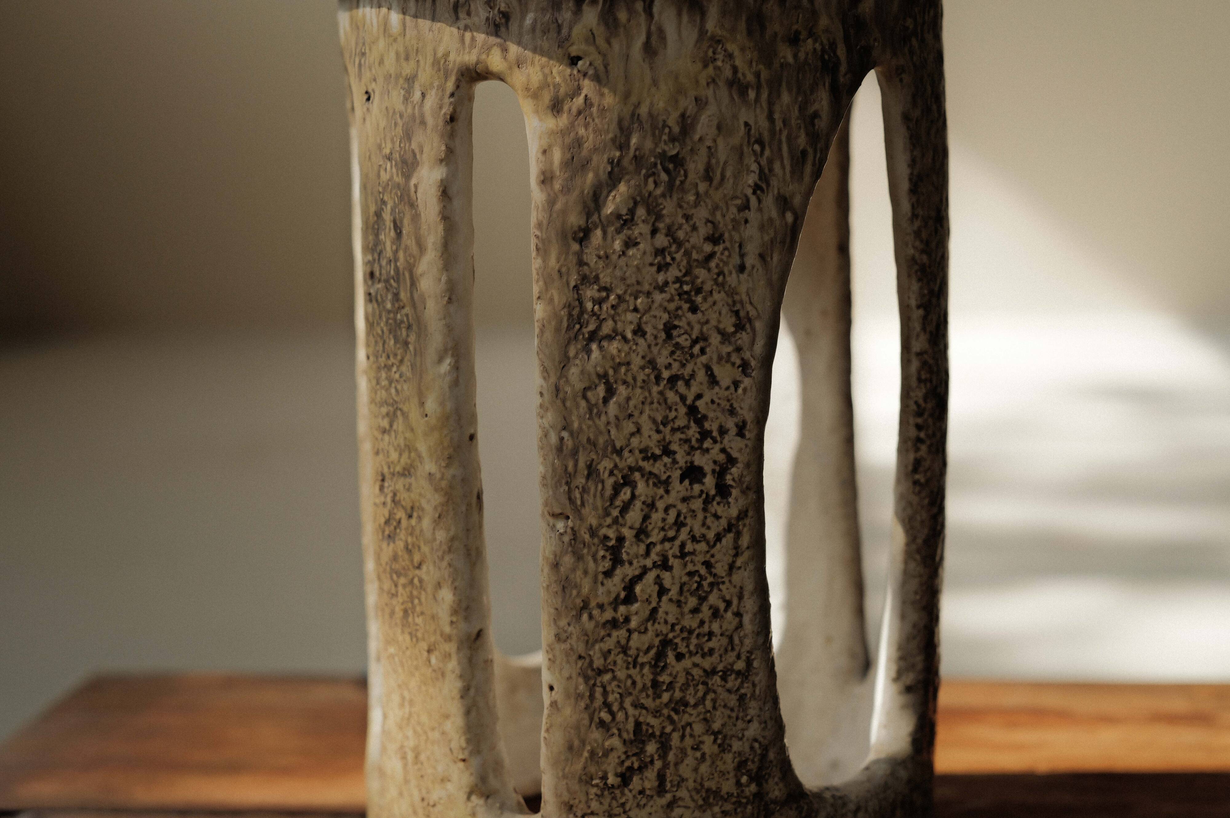 Large sculptural glazed ceramic planter, circa 1970