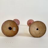 Pair of antique wooden hat stands