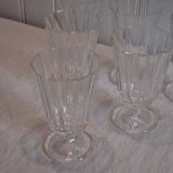 Set of 6 antique faceted stemmed wine glasses in very good condition.