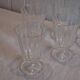 Set of 6 antique faceted stemmed wine glasses in very good condition.