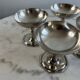 Set of 4 silver-plated ice cream bowls, hallmark, octagonal base, A