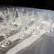 Former service of 30 engraved crystal foot glasses