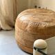 Pouf patchwork of natural cognac leather by De Sede, design 1970.