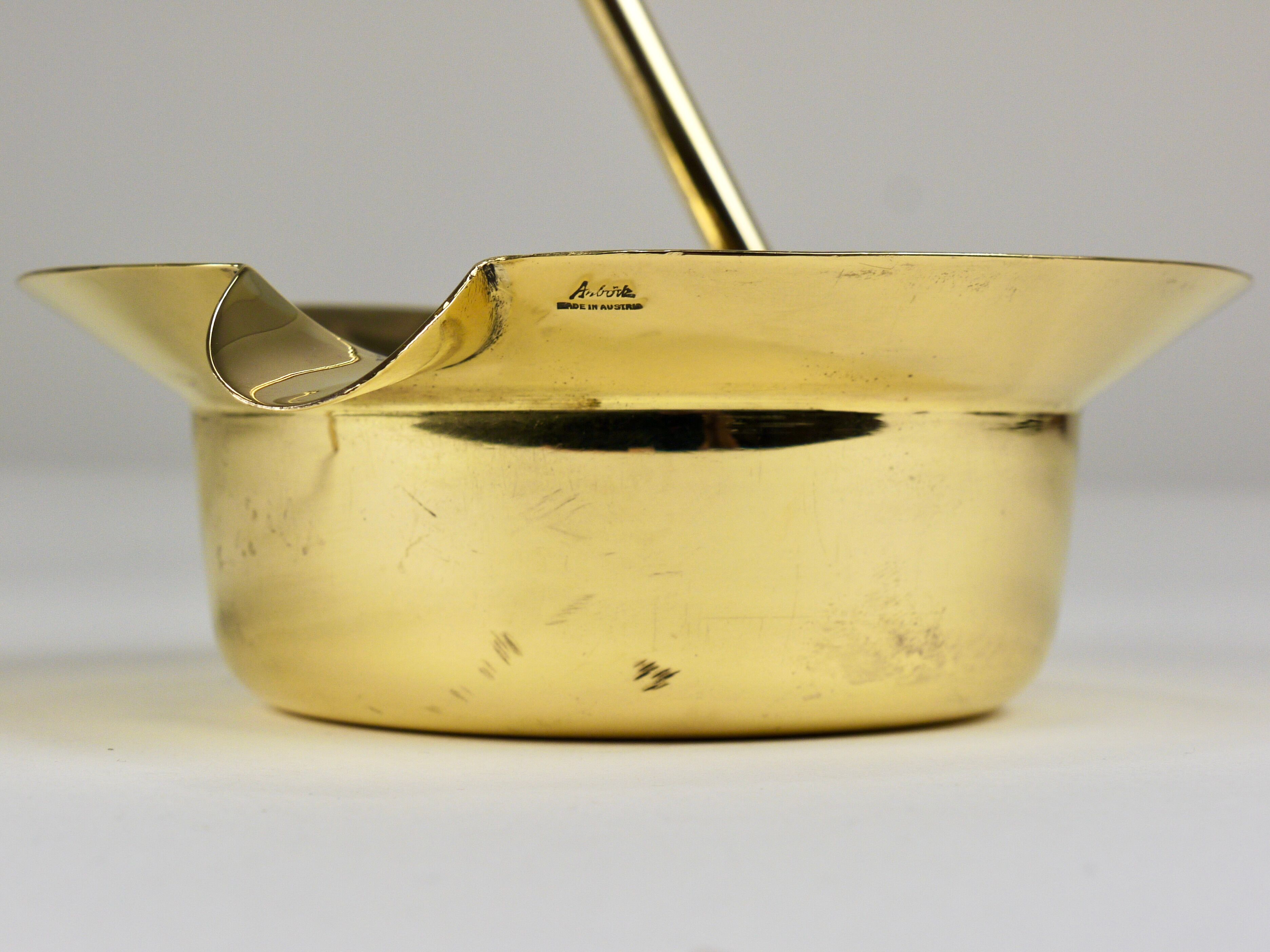 Rare Carl Auböck Brass Standing Floor Ashtray, Smoking Stand, Austria, 1950