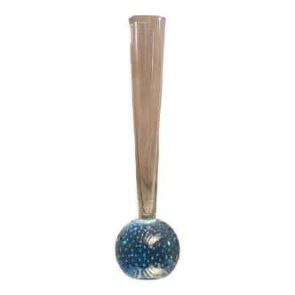 Long-necked soliflore vase on sulphide ball base